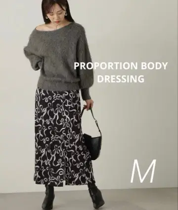 PROPORTION BODY DRESSING 리본 무늬 내로우 스커트 M