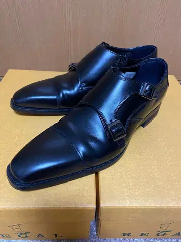 REGAL 더블 몽크 스트랩 신발 블랙