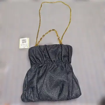 PECHINCHAR 블랙 메쉬 클러치백 골드 체인 포함