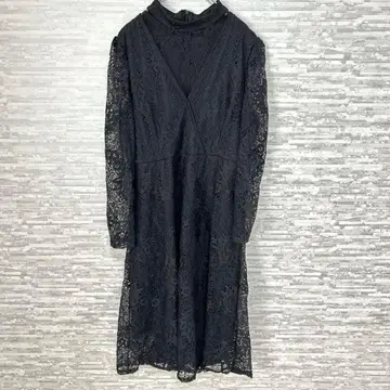 XL 블랙 전체 레이스 긴팔 고급 원피스 포멀 결혼식 파티 드레스