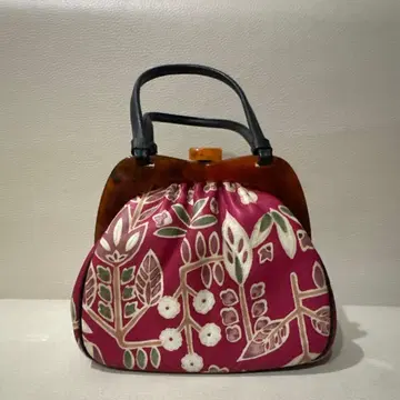 보라색 꽃무늬 일본 의류용 가방 앤티크