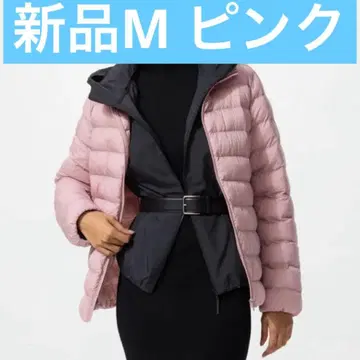 유니클로 퍼프 테크 자켓 핑크 M
