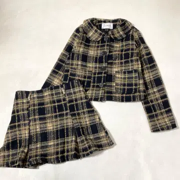 LA POMME petit 체크 자켓 스커트 셋업 M