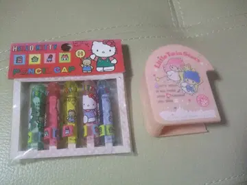 산리오 키키라라 테이프 커터 & 키티 펜슬 캡