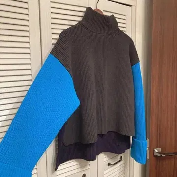정가 19,800엔 컨버스 컬러 패턴 터틀 니트
