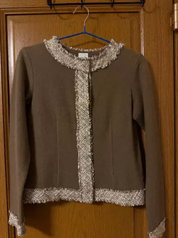 푸플라 노카라 자켓 브라운