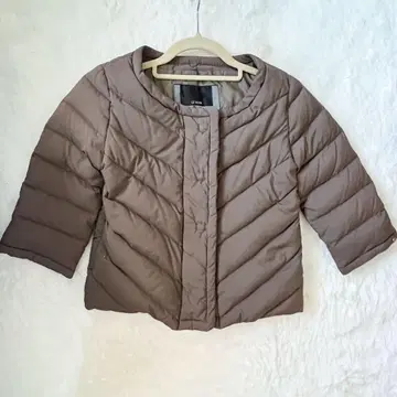 새상품 LE SOUK 루스쿠 노카라 다운 자켓 브라운 36 S