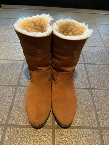 브라운 스웨이드 롱 부츠