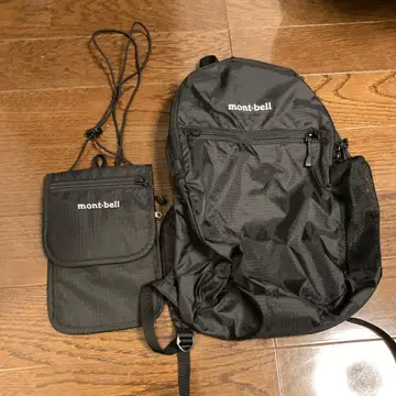 mont-bell 블랙 백팩과 파우치 세트