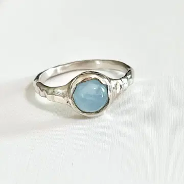 emiru 아쿠아 마린 실버 반지 7호