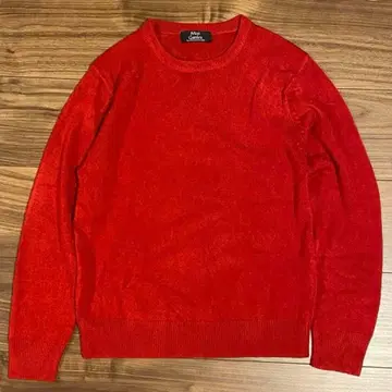 여성용 레드 크루넥 스웨터 S 사이즈