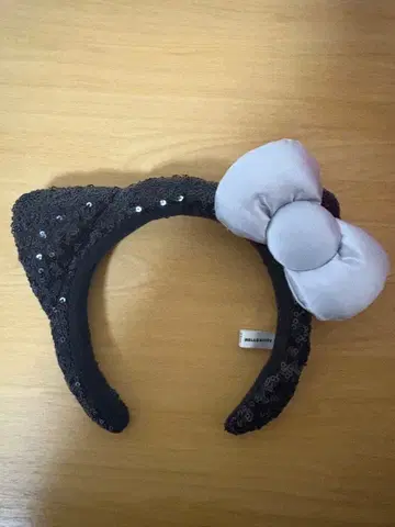 고양이 귀 머리띠 스팽글 블랙