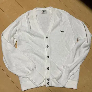 80s jc페니 FOX 아크릴 가디건 화이트