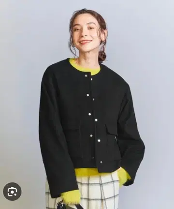 BEAUTY&YOUTH 노카라 숏코트 S 사이즈 블랙