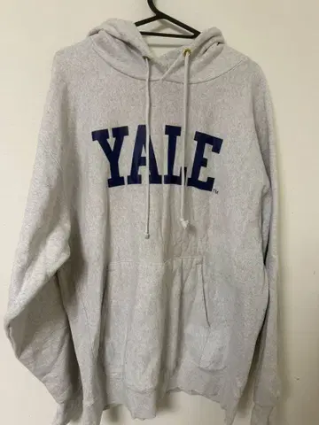 Yale 후드 부착 후드티 그레이