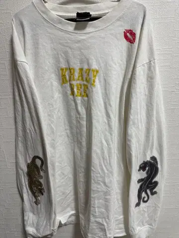 KRAZY BEE 긴팔 티셔츠 화이트