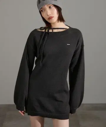 초커 니트 원피스