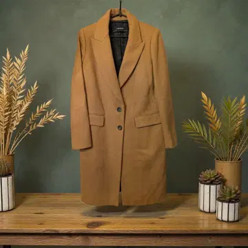 ZARA 카멜 싱글 버튼 롱 코트