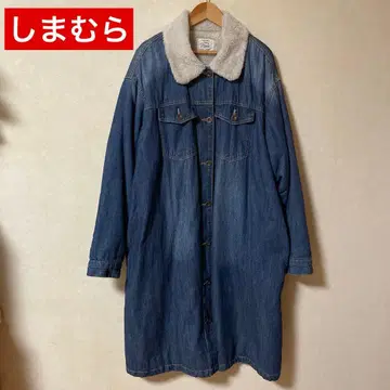 시마무라 보아 데님 아우터 데님 롱 자켓 포켓 포함 인디고 4L