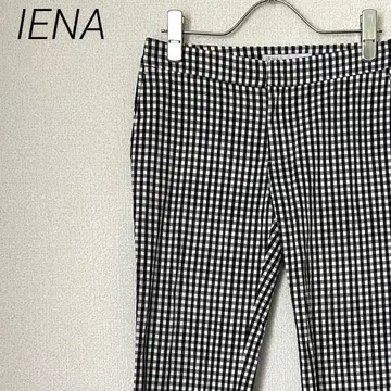 IENA 슬랙스 앵클 기장 체크 무늬 스트레치 포켓 부착 심플