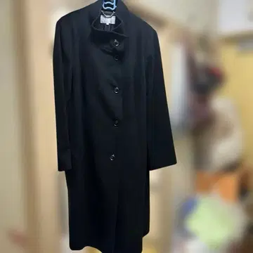 빅 사이즈 통통 블랙 롱 코트 48