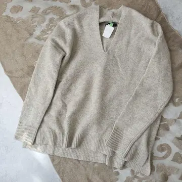 새상품급 저널 스탠다드 캐시미어 혼방 V넥 울 니트 베이지