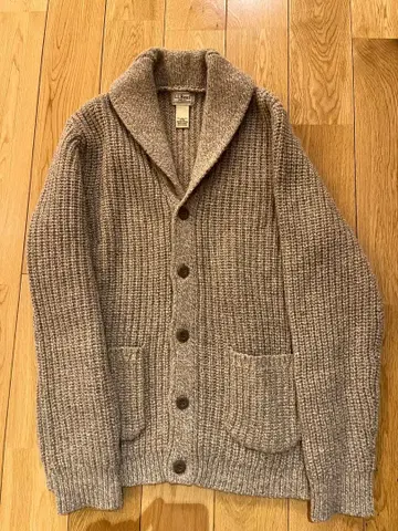 LL Bean 숄카라 울 로우게이지 가디건 XL