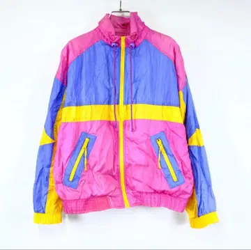 1990s 빈티지 패치워크 절개 나일론 자켓 컬러풀