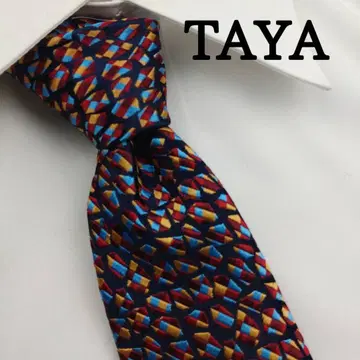 타야 고급 실크 넥타이 올 패턴 블랙