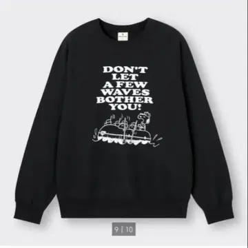 새상품 GU 스누피 헤비웨이트 스웨트 셔츠 블랙