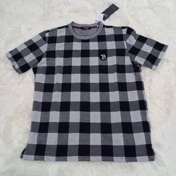 새상품 barassi 바라시 체크 반팔 T셔츠 M