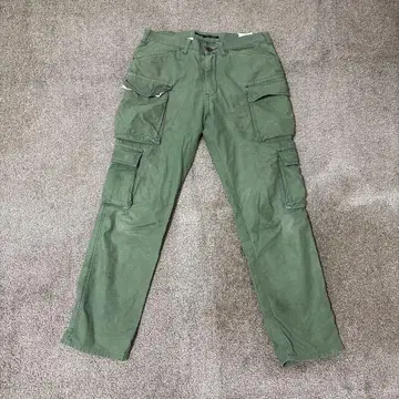 스튜디오 오리베 슬림 카고 팬츠 올리브 그린 8 포켓