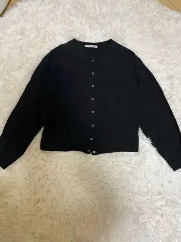 BEAUTY&YOUTH 블랙 버튼 가디건 코튼 폴리에스테르