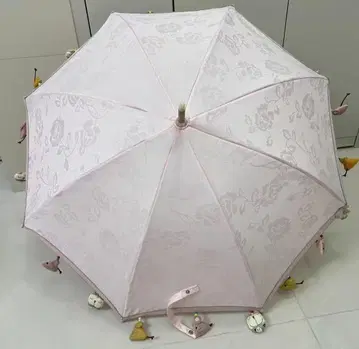 꽃무늬 핑크 접이식 우산 동물 참 포함