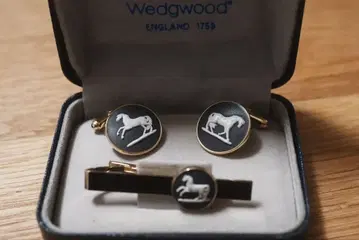 Wedgwood 웨지우드 재스퍼 커프 링크스 타이핀 세트 말