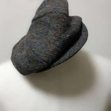 울 혼방 그레이 계열 체크 헌팅 캡