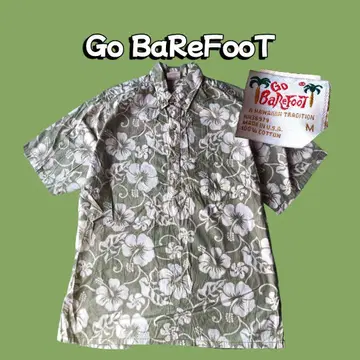 Go BaReFoot 알로하 셔츠 미국제 풀 오버 M
