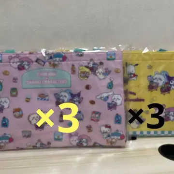 치이카와 산리오 캐릭터즈 레지 바스켓백 핑크, 옐로우 컬러 2종 세트