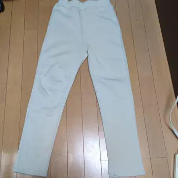 속기모 화이트 캐주얼 팬츠 허리 64-77cm 속기모 팬츠