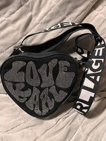 KARL LAGERFELD 하트형 숄더백 블랙