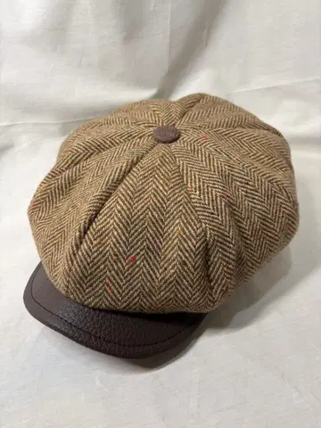 Pepe 울 리본 트위드 헌팅 캡