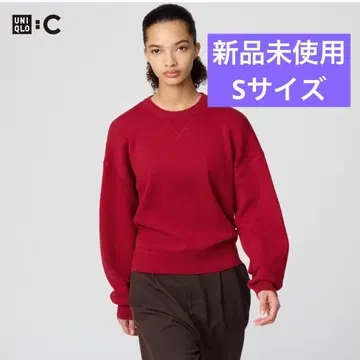 [ 새상품 ] 유니클로 스무스 코튼 크루넥 스웨터 S 사이즈 15 RED