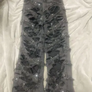 리메이크 grange 하이 데미지 스터드 데님