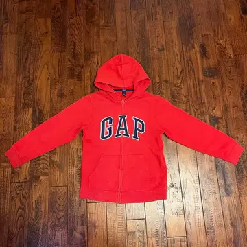 Y2K GAP 지퍼 후드티 빨간색