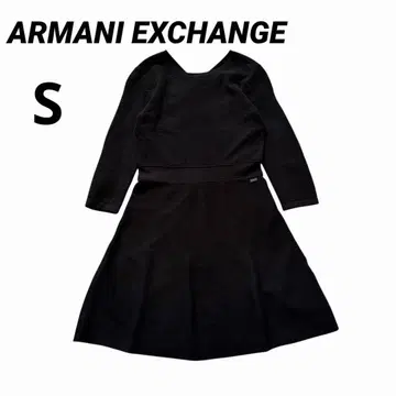 ARMANI EXCHANGE V넥 플레어 원피스 블랙 S