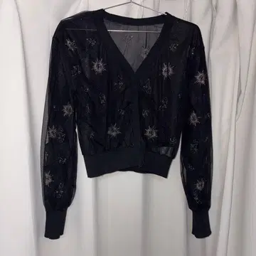 snidel 블랙 자수 가디건