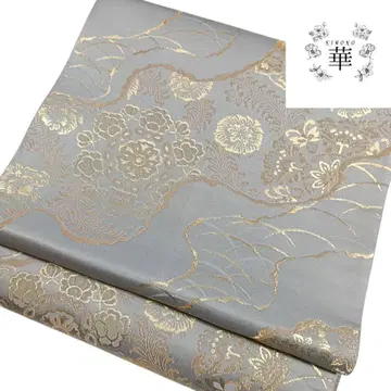 화려한 후쿠로 오비 화문 꽃 양풍 그레이 금