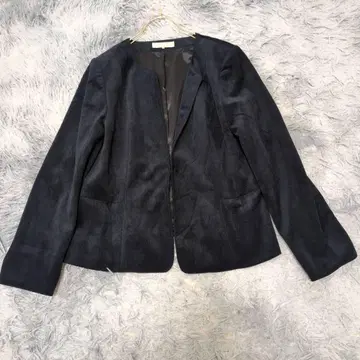 새상품급 앨리스버리 스웨이드 느낌 노카라 자켓 다크 네이비 일본제 오피스