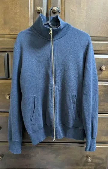 LOOPWHEELER 네이비 집업 스웨트 셔츠 SMALL