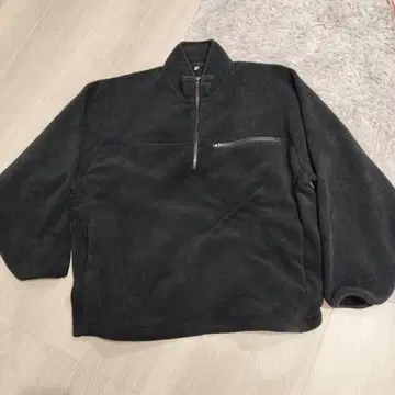 [새상품급] UNIQLO 플리스 오버사이즈 하프 지퍼 풀오버 XL 블랙